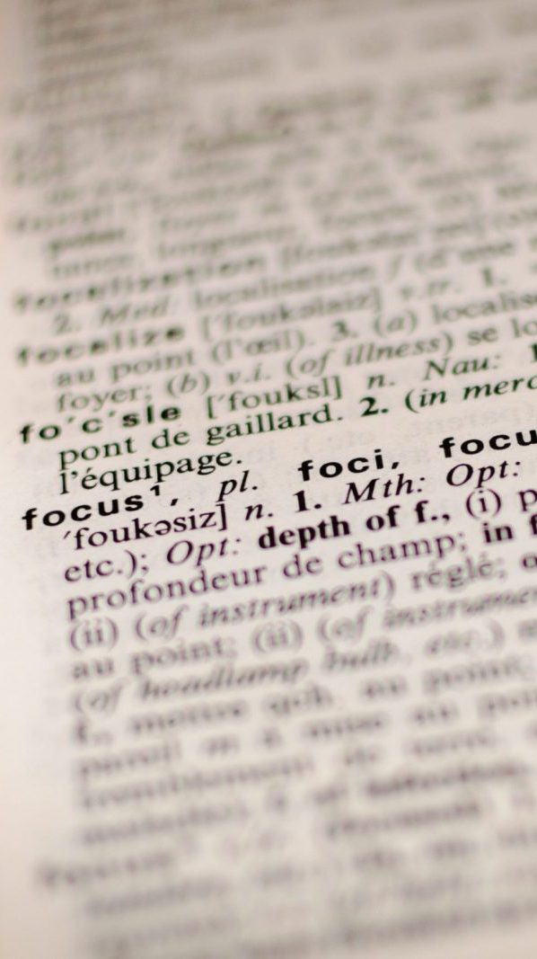 focus dictionary index page